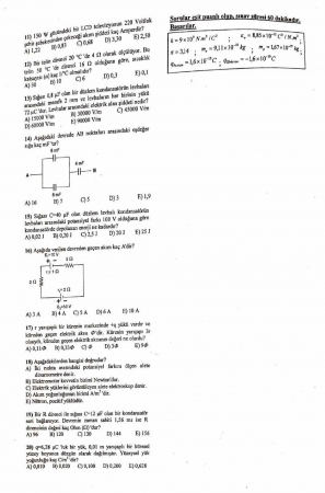 Fizik -2 Bütünleme Soruları - Teknoloji Fakültesi