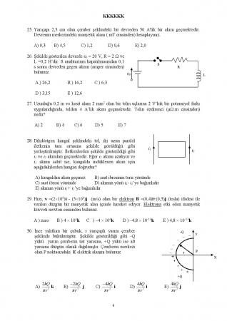 Fizik -2 Genel Sınav Soruları