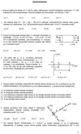 Fizik -2 Arasınav Soruları ve Cevapları