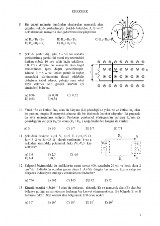 Fizik -2 Arasınav Soruları ve Cevapları