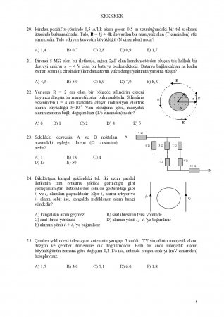 Fizik -2 Arasınav Soruları ve Cevapları