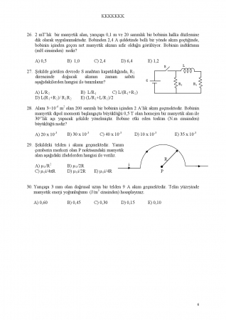 Fizik -2 Arasınav Soruları ve Cevapları