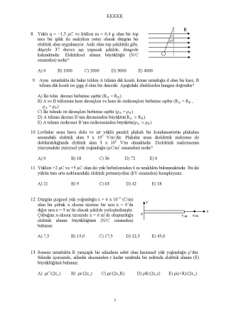 Fizik -2 Arasınav Soruları ve Cevapları