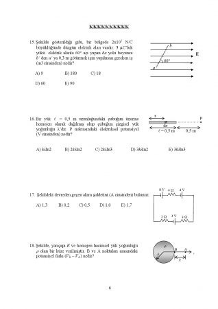 Fizik -2 Genel Sınav Soruları ve Cevapları