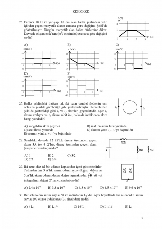 Fizik -2 Arasınav Soruları