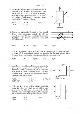 Fizik -2 Arasınav Soruları