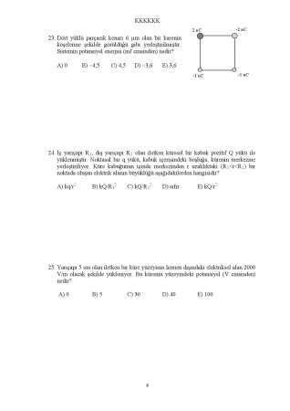 Fizik -2 Ara Sınav Soruları