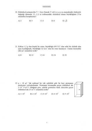 Fizik -2 Ara Sınav Soruları