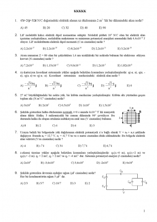 Fizik -2 Genel Sınav Soruları