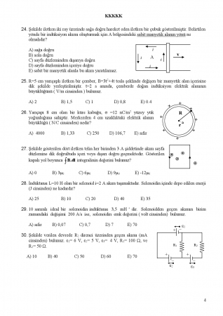 Fizik -2 Genel Sınav Soruları
