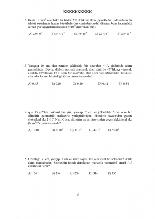 Fizik -2 Final Soruları 