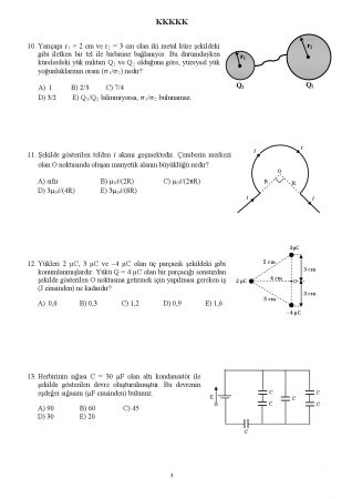 Fizik -2 Genel Sınav Soruları