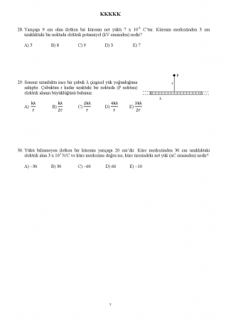 Fizik -2 Genel Sınav Soruları