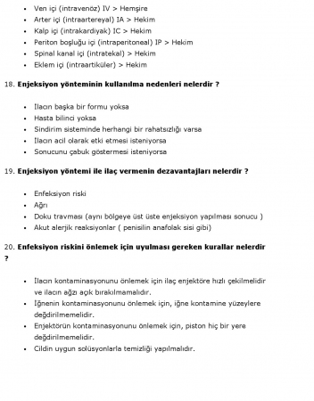 Hemşirelik Esasları Çalışma Soruları
