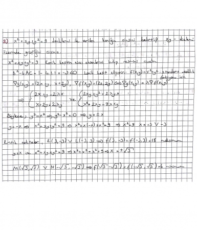 Matematik -2 Arasınav Soruları ve Cevapları