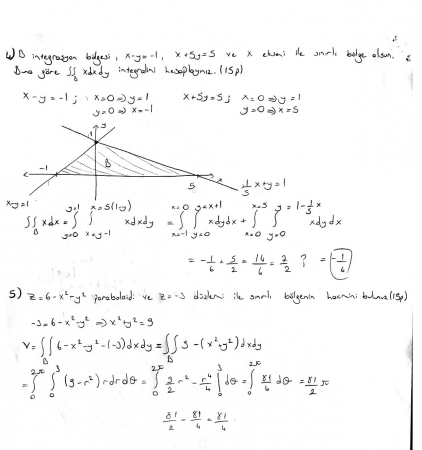 Matematik -2 Final Soruları ve Cevapları