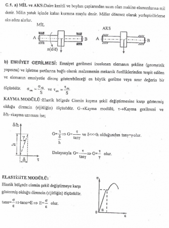 Makina Elemanları -1 Genel Sınav Soruları
