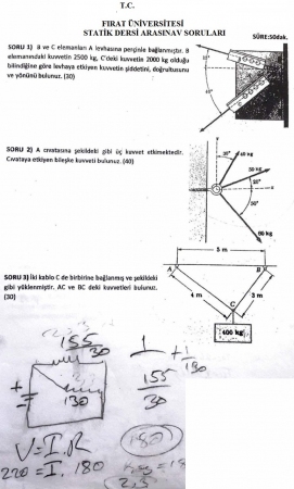 Statik Dersi Vize Soruları ve Cevapları