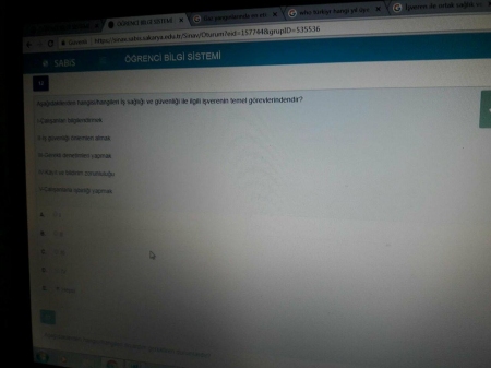 İş Sağlığı ve Güvenliği Quiz Soruları