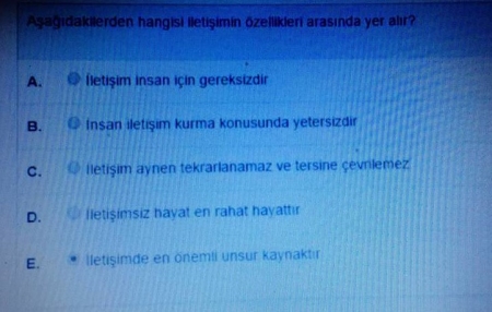 İletişim Teknikleri Dersi Kısa Sınav Soruları