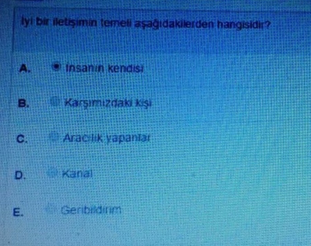İletişim Teknikleri Dersi Kısa Sınav Soruları