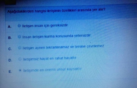 İletişim Teknikleri Dersi Kısa Sınav Soruları