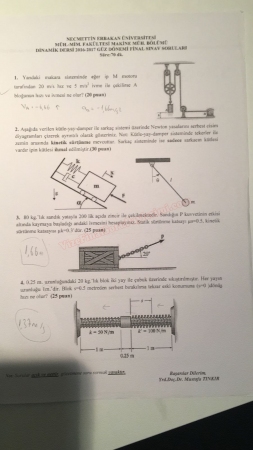 Dinamik Dersi Final Soruları