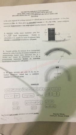 Dinamik Dersi Vize Soruları