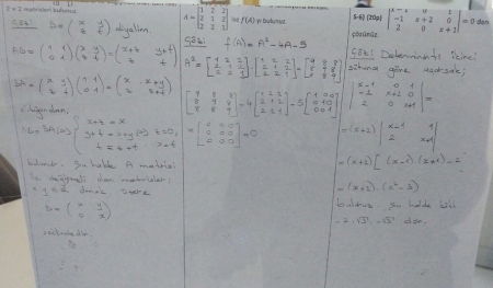 Lineer Cebir Vize Soruları - 2017