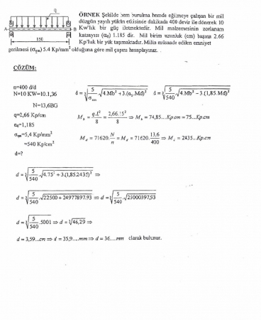 Makine Elemanları -2 Örnek Çalışma Soruları