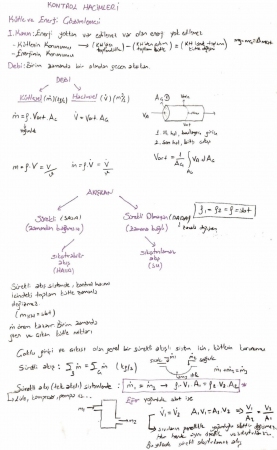 Kontrol Hacimleri İçin Kütle ve Enerji Çözümlemesi 