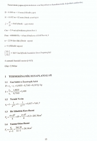 Benzinli Motor Tasarımı