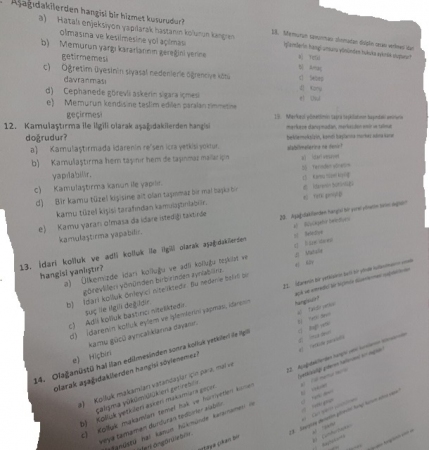 Maliye Bölümü İdare Hukuku Dersi