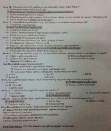 Devlet Borçları Dersi Vize