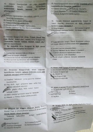 Atatürk İlkeleri ve İnkilap Tarihi -1 Final Soruları - Uzaktan Eğitim