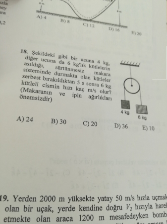 Fizik -1 Bütünleme Soruları -2018