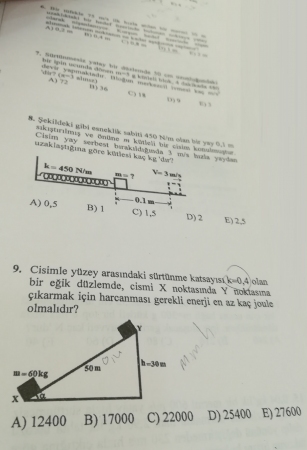 Fizik -1 Bütünleme Soruları -2018
