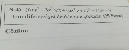 Mühendislik Matematiği Bütünleme Soruları -2018