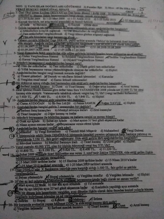 Vergi Hukuku Dersi Final Soruları