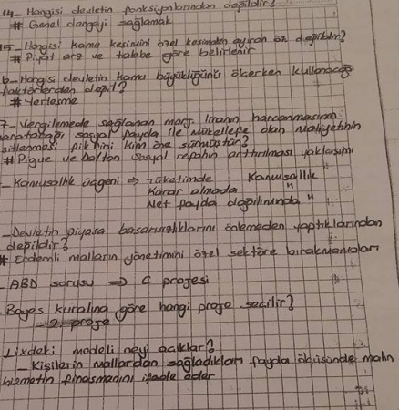 Kamu Ekonomisi Final Soruları ve Cevapları