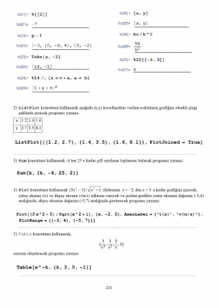 Bil. Des. Sembolik Matematik Vize Soruları ve Cevapları