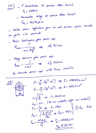 Makine Elemanları -1 Vize Soruları ve Cevapları -2017
