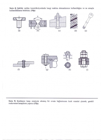 Makine Elemanları -1 Vize Soruları ve Cevapları -2017