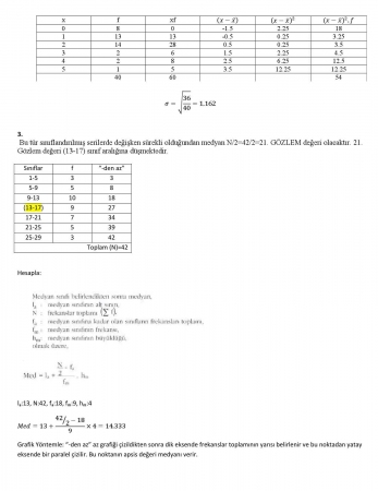 Mühendislikte İstatistik Dersi Vize Soruları ve Cevapları -2017
