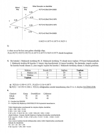 Mühendislikte İstatistik Dersi Vize Soruları ve Cevapları -2017