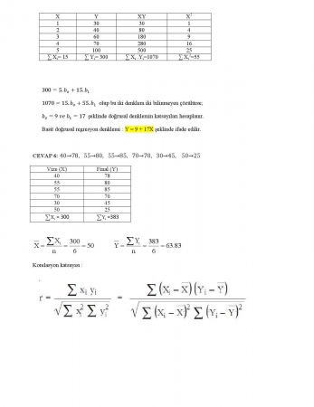 Mühendislikte İstatistik Dersi Final Soruları ve Cevapları -2017