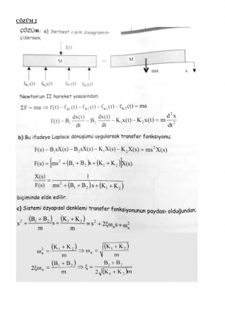 Sistem Dinamiği ve Kontrol Dersi Vize Soruları ve Cevapları 