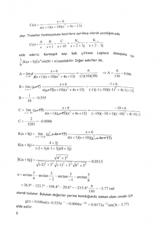 Sistem Dinamiği ve Kontrol Dersi Vize Soruları ve Cevapları 