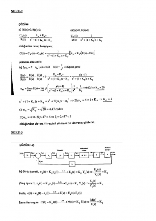 Sistem Dinamiği ve Kontrol Dersi Final Soruları ve Cevapları -2018
