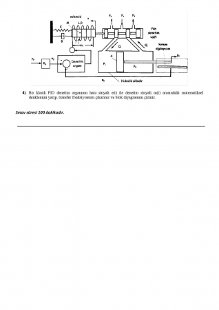 Sistem Dinamiği ve Kontrol Dersi Final Soruları ve Cevapları -2018